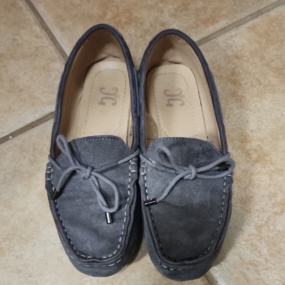 Gray Suede Women's Loafers